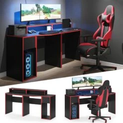 Bureau Ordinateur Kron Noir/rouge Set 8 -Wenko Soldes Boutique d61eac9735a2417db0a309ac7ad42af8