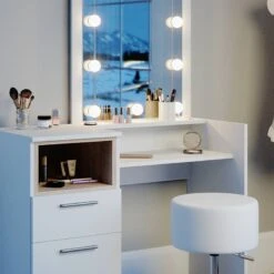 Coiffeuse Beatrice Blanc/sonoma (3 él.) -Wenko Soldes Boutique d690d02a1f444f3fbefe40c8d1271f36