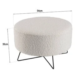 Pouf Rond Tissu Bouclette Blanc -Wenko Soldes Boutique d7083714cc644f8196650e54cadb84ff
