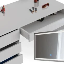 Coiffeuse Sherry, Miroir LED Et Tabouret 4 Coiffeuse Sherry, Miroir LED Et Tabouret -Wenko Soldes Boutique dd3b4191660b4b20857a0aeb0d4b999d