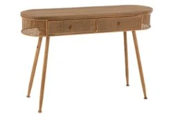 Console 2 Tiroirs Métal/bois Marron