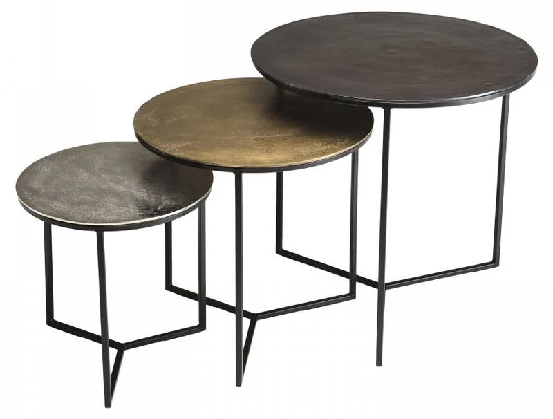 3 Tables Gigognes Rondes Aluminium 1 3 Tables Gigognes Rondes Aluminium