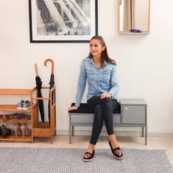 Commode D’entrée Grise Coussin Rembourré -Wenko Soldes Boutique ddc47db92a0a4463a62d22ba4677f786