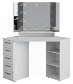 Coiffeuse D'angle Sofia Blanc & Tabouret