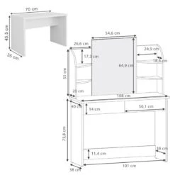Coiffeuse Charlotte Blanc Avec Banc -Wenko Soldes Boutique df5d78ab07e64053b6c6d977119ccbd9