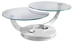 Table Basse Pivotante En Blanc Et Verre