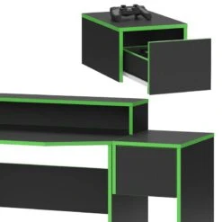Bureau Ordinateur Kron Noir/vert Set 2 -Wenko Soldes Boutique e2a5021b9f634d28a87e5ca5e11dc217