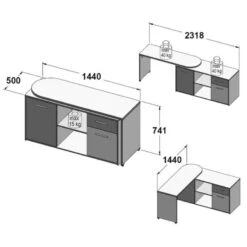 Bureau D'angle Rotatif 144/232cm ALKIRA -Wenko Soldes Boutique e6bc1c3d5e164cc89cbc7041da311a7b