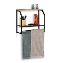 Étagère Murale Avec Porte-serviette Noir -Wenko Soldes Boutique eb8aaba8014f43909a399391b0c8f23a
