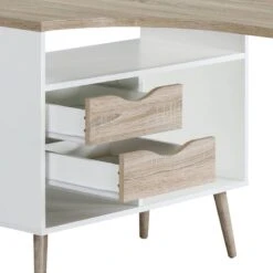 Bureau D'angle Sunndal 13 Bureau D'angle Sunndal -Wenko Soldes Boutique eckschreibtisch sunndal gummibaum teilmassiv eiche dekor weiss 4753632