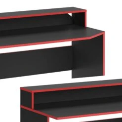 Bureau Ordinateur Kron Noir/rouge Long -Wenko Soldes Boutique ed4b6441e6074767ae7641fde95dc135