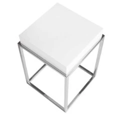 Table D'angle En Bois Blanc Et Acier -Wenko Soldes Boutique edcbbe63a4924b14b0f147e143935e82