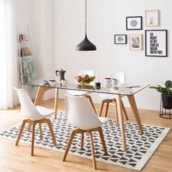 Table Napole -Wenko Soldes Boutique esstisch napole glas eiche massiv 4781620