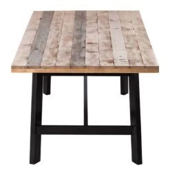 Table TAMATI -Wenko Soldes Boutique esstisch tamati i altholz pinie metall pinie dunkel schwarz 220 x 100 cm 4920752