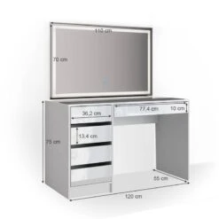 Coiffeuse Sherry Avec Miroir LED -Wenko Soldes Boutique f0215b9159d1451eac722dde8cbcd592