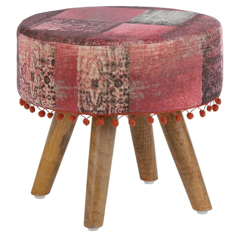 Pouf 38x36cm Rouge En Tissu 1 Pouf 38x36cm Rouge En Tissu