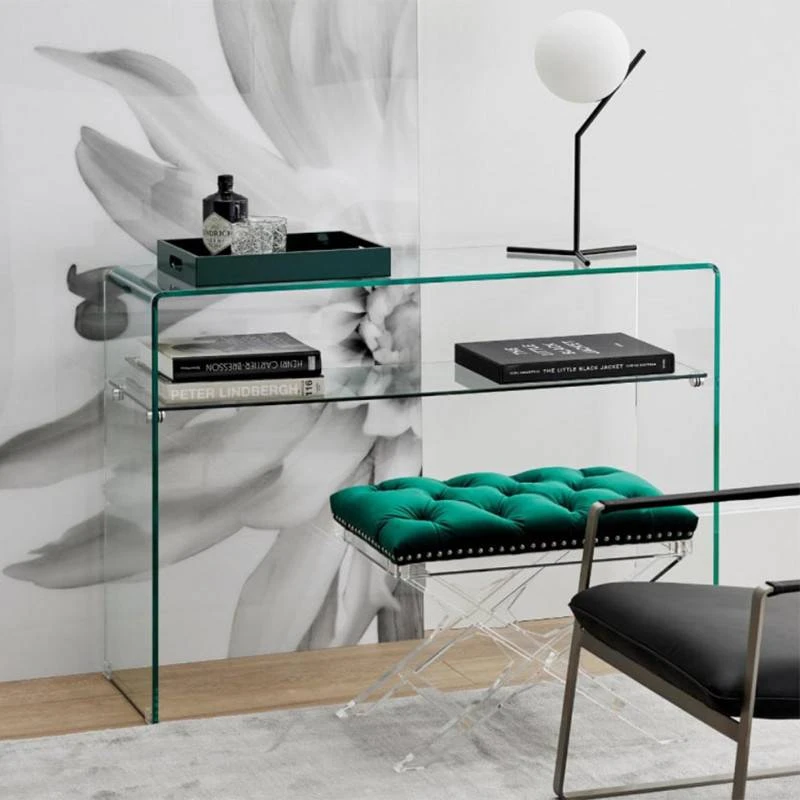 Console En Verre Avec étagère - ICE 2 Console En Verre Avec étagère - ICE – Image 2