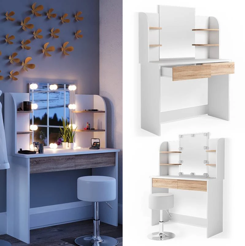 Coiffeuse Charlotte Avec Tabouret Et LED 4 Coiffeuse Charlotte Avec Tabouret Et LED – Image 4