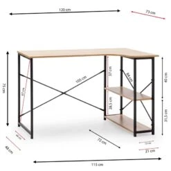 Bureau Juani 2 étagères, 120 Cm -Wenko Soldes Boutique f84812146841489096c607a312b4d0d7
