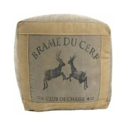 Pouf En Coton Et Cuir Cerf -Wenko Soldes Boutique fa2fcc8d650e4bd097689922a1211857