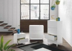 Chevet Vera 2 Tiroir, Blanc Brillant -Wenko Soldes Boutique fc41f8e38f9548069cecad8bc454149e