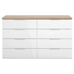 Commode 8 Tiroirs Décor Blanc Laqué -Wenko Soldes Boutique fd21f061eb894e00911059e2447c0b2b