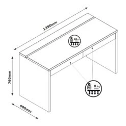 Bureau 2 Tiroirs Finition Chêne & Blanc -Wenko Soldes Boutique fe4b4a6e31f540bd87017bbfe9546c51