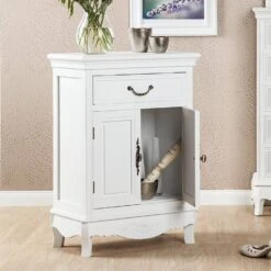 Commode Belleville -Wenko Soldes Boutique kommode belleville mit 1 schublade und 2 tueren weiss 389662