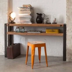 Console MANCHESTER -Wenko Soldes Boutique konsole manchester akazie massiv metall 4873560