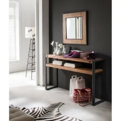 Console MANCHESTER -Wenko Soldes Boutique konsole manchester akazie massiv metall 4873564