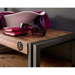 Console MANCHESTER -Wenko Soldes Boutique konsole manchester akazie massiv metall 4873568