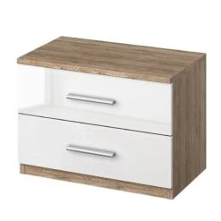 Table De Chevet Celle -Wenko Soldes Boutique nachttisch celle hochglanz weiss eiche sanremo hell dekor 2108926