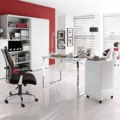 Bureau Paddington I -Wenko Soldes Boutique paddington schreibtisch hochglanz weiss lackiert 1225033