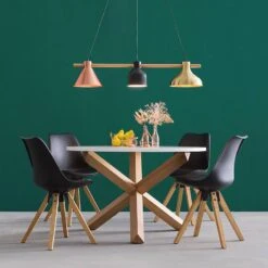 Table Avia -Wenko Soldes Boutique pendelleuchte lavaca eisen buche massiv 3 flammig 4278056