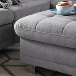 Pouf Repose-pieds Ayna -Wenko Soldes Boutique polsterhocker ayna microfaser platin 4947736