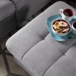 Pouf Repose-pieds Ayna -Wenko Soldes Boutique polsterhocker ayna microfaser platin 4947740