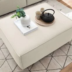 Repose-pieds KINX Rectangulaire -Wenko Soldes Boutique polsterhocker kinx webstoff stoff osta altweiss 4647536