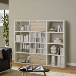 Etagère Concept V -Wenko Soldes Boutique regal concept v weiss eiche dekor 1993982