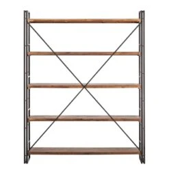 Étagère MANCHESTER 4 Rangements 150 Cm -Wenko Soldes Boutique regal manchester ii akazie massiv metall 4873120