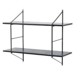 Étagère Oxbow II -Wenko Soldes Boutique regal oxbow ii paulownia massiv schwarz 4562376