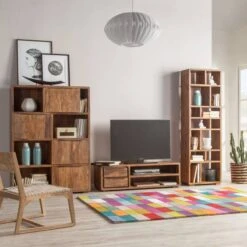 Étagère à Portes Coulissantes TRANGLE -Wenko Soldes Boutique schiebetuerenregal trangle sheesham massiv 4219072