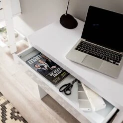 Bureau D'angle Cu-Libre 80 -Wenko Soldes Boutique schreibtisch cuuba libre 80 hochglanz weiss 3457605