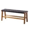 Banquette Bourbourg -Wenko Soldes Boutique sitzbank cryon echtleder teak massiv schwarz braun 4697432