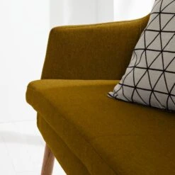 Banquette NICHOLAS -Wenko Soldes Boutique sofabank nicholas ii webstoff eiche massiv currygelb 4647088