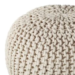 Pouf Tricot Edson -Wenko Soldes Boutique strickpouf edson webstoff beige 4088048