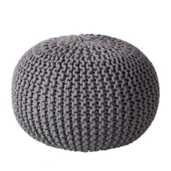 Pouf Tricot Edson -Wenko Soldes Boutique strickpouf edson webstoff dunkelbraun 4088056