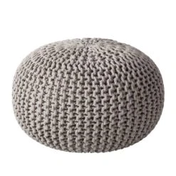 Pouf Tricot Edson -Wenko Soldes Boutique strickpouf edson webstoff hellgrau 4088080