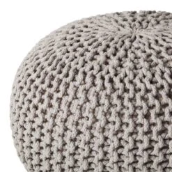 Pouf Tricot Edson -Wenko Soldes Boutique strickpouf edson webstoff hellgrau 4088084