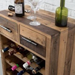 Range-bouteilles Tamati -Wenko Soldes Boutique weinregal tamati altholz pinie metall pinie dunkel schwarz 4920708