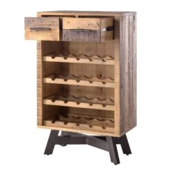 Range-bouteilles Tamati -Wenko Soldes Boutique weinregal tamati altholz pinie metall pinie dunkel schwarz 4920716